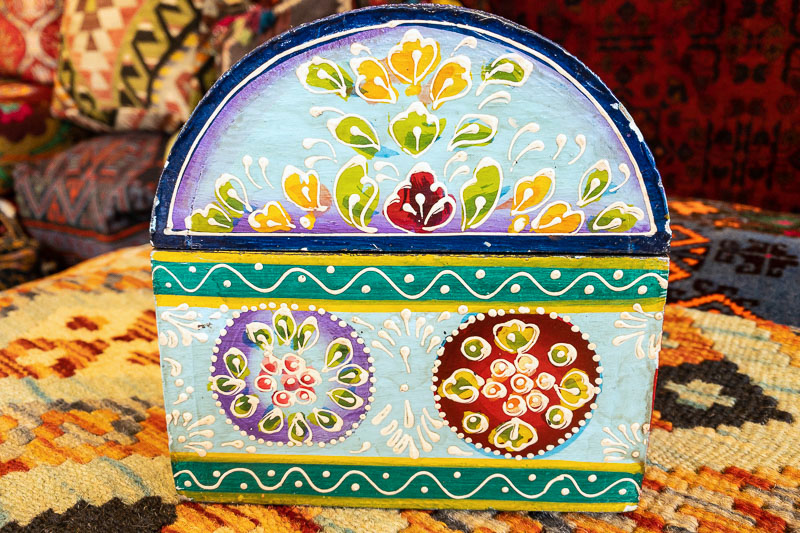 Indian Hand Painted Storage Box - Blue